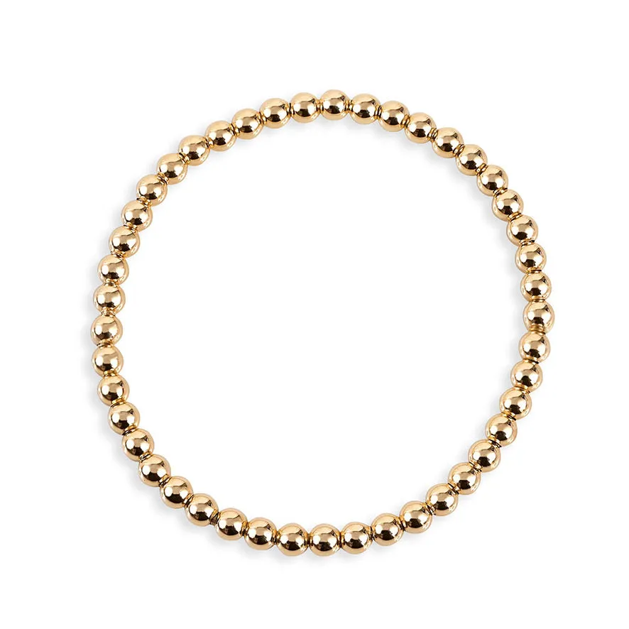 14K GOLD STRETCH BALL BRACELET MEDIUM