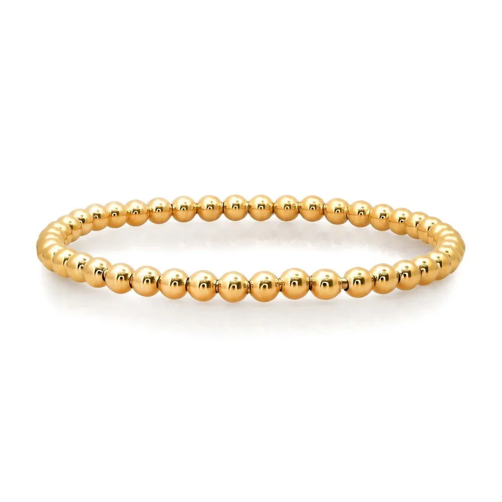 14K GOLD STRETCH BALL BRACELET MEDIUM