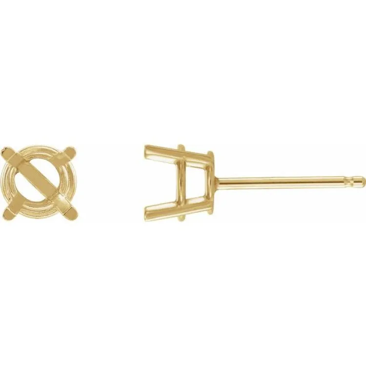 14K Yellow 8 mm Natural Mozambique Garnet Stud Earrings