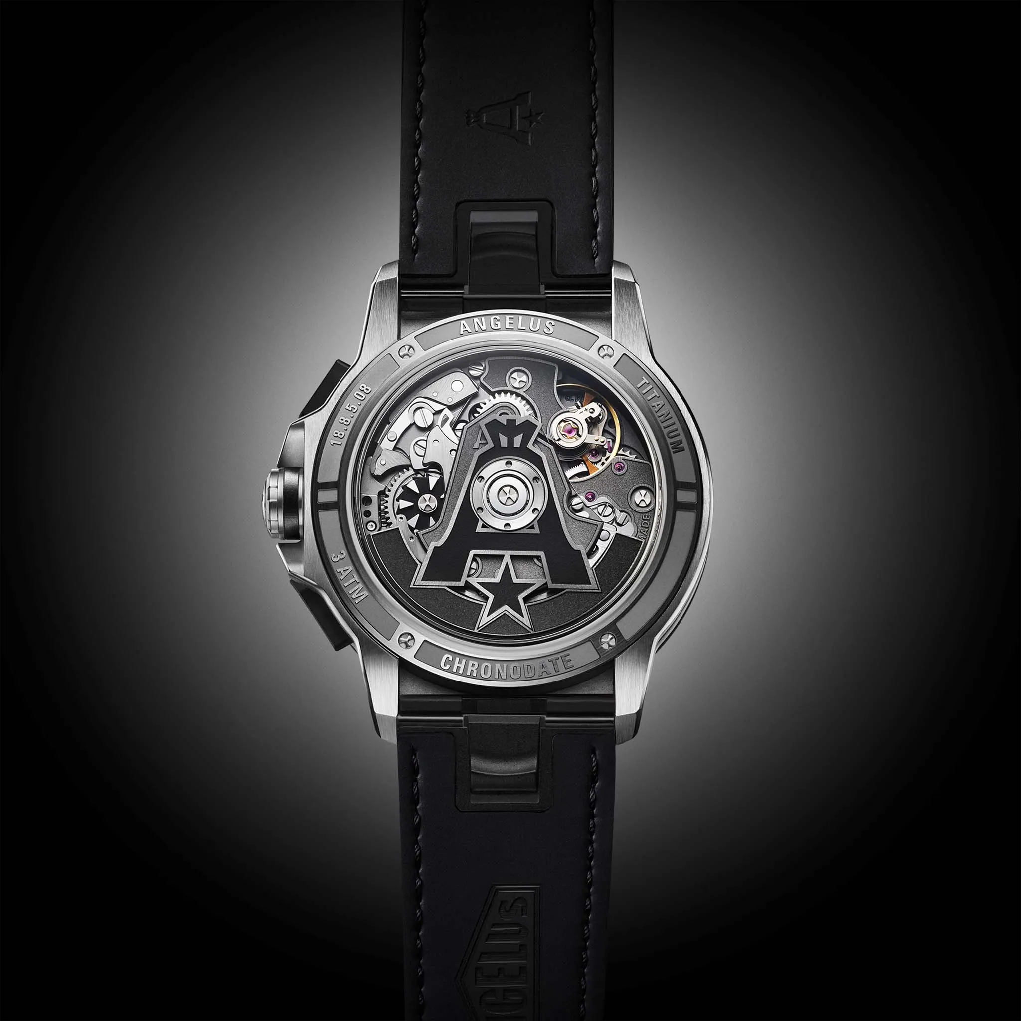 Angelus Chronodate Titanium Black Watch