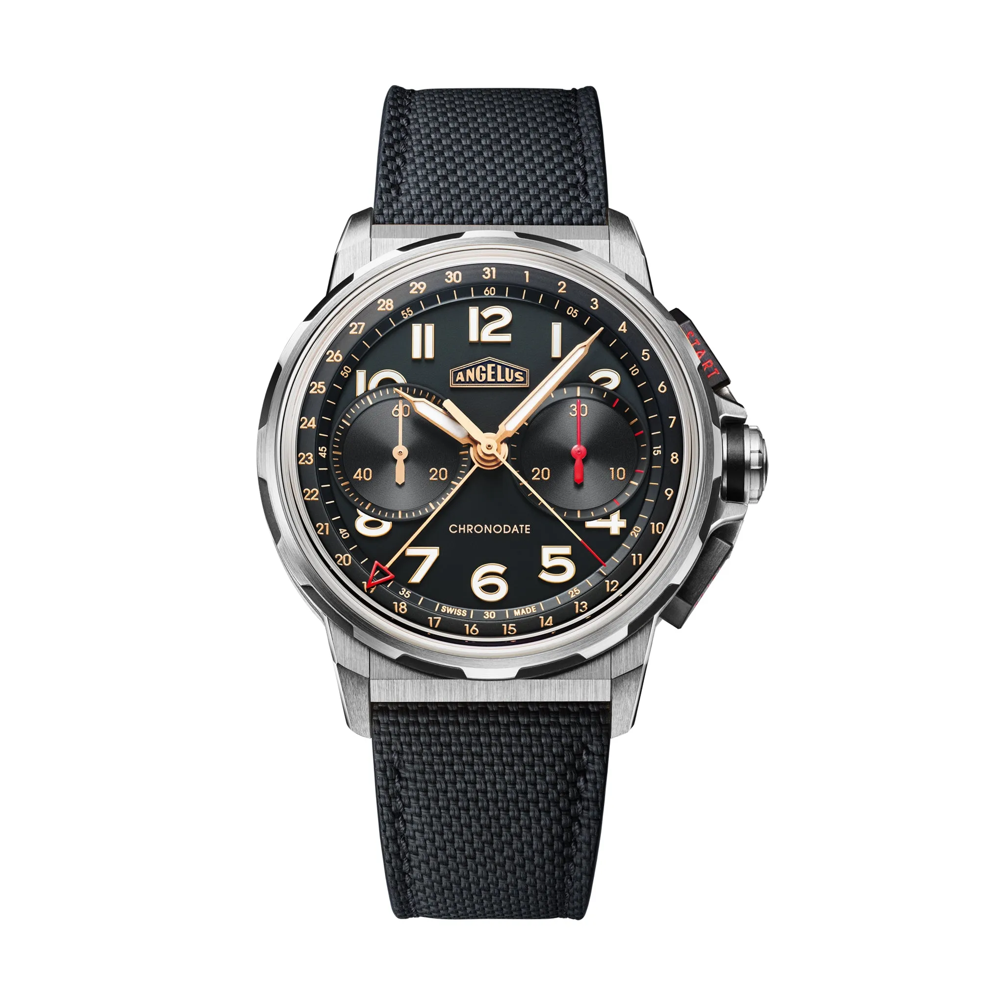Angelus Chronodate Titanium Black Watch