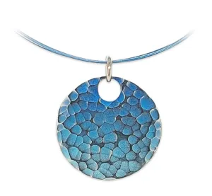 Blue Ripple Titanium Necklace