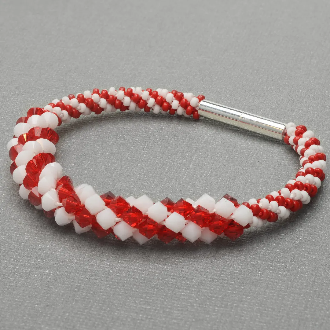 Candy Cane Kumihimo Bracelet (Reboot)
