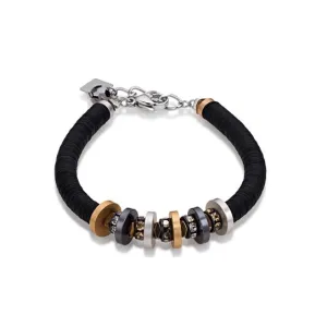 Coeur De Lion BRACELET ST/ST GOLD/GREY/SILV ANODISED ALUMINIUM/ RHINESTONES/SWAROVSKI CRYSTALS & HEMATITE