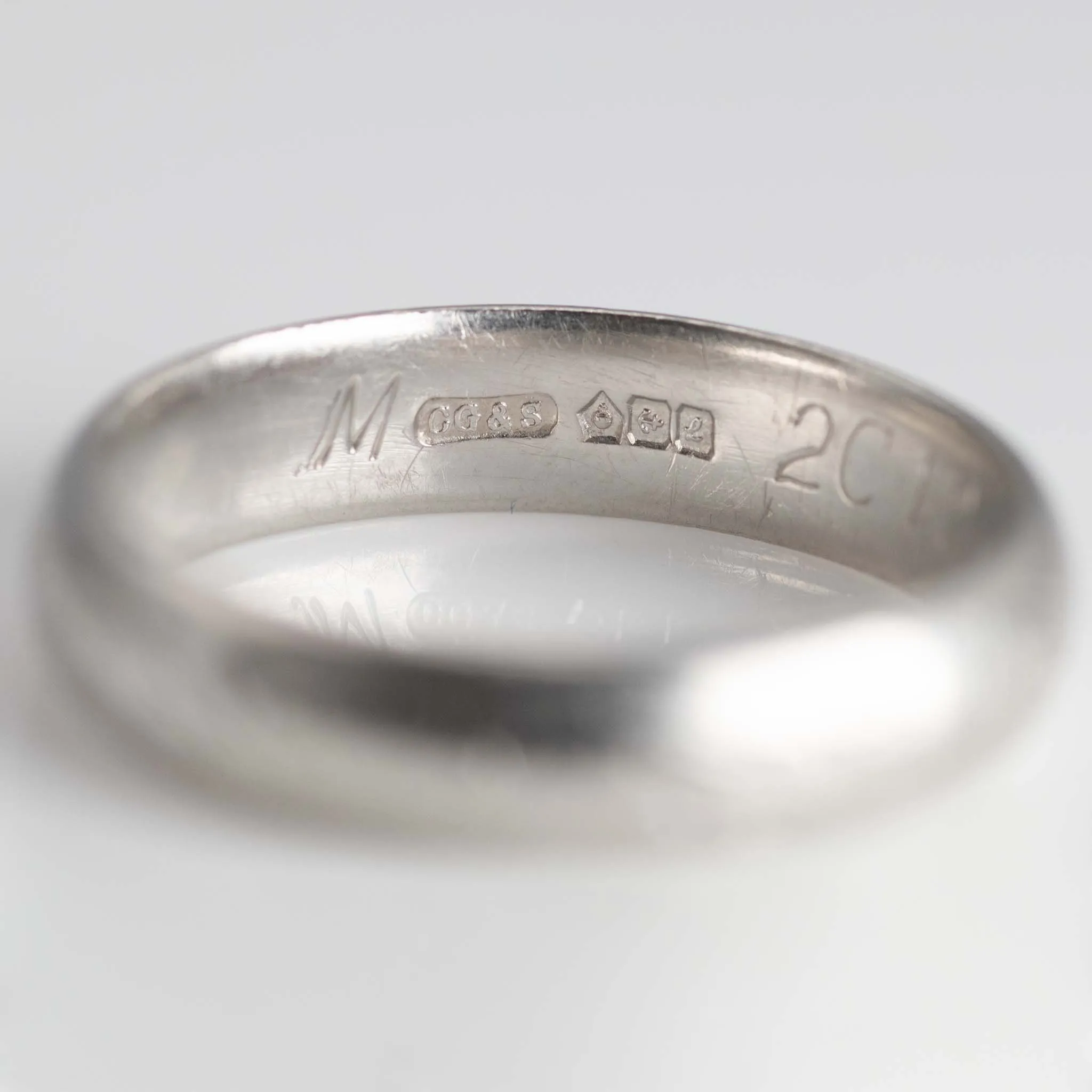 Contemporary Platinum Wedding Band Hallmarked Birmingham 1985