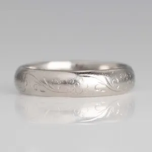 Contemporary Platinum Wedding Band Hallmarked Birmingham 1985