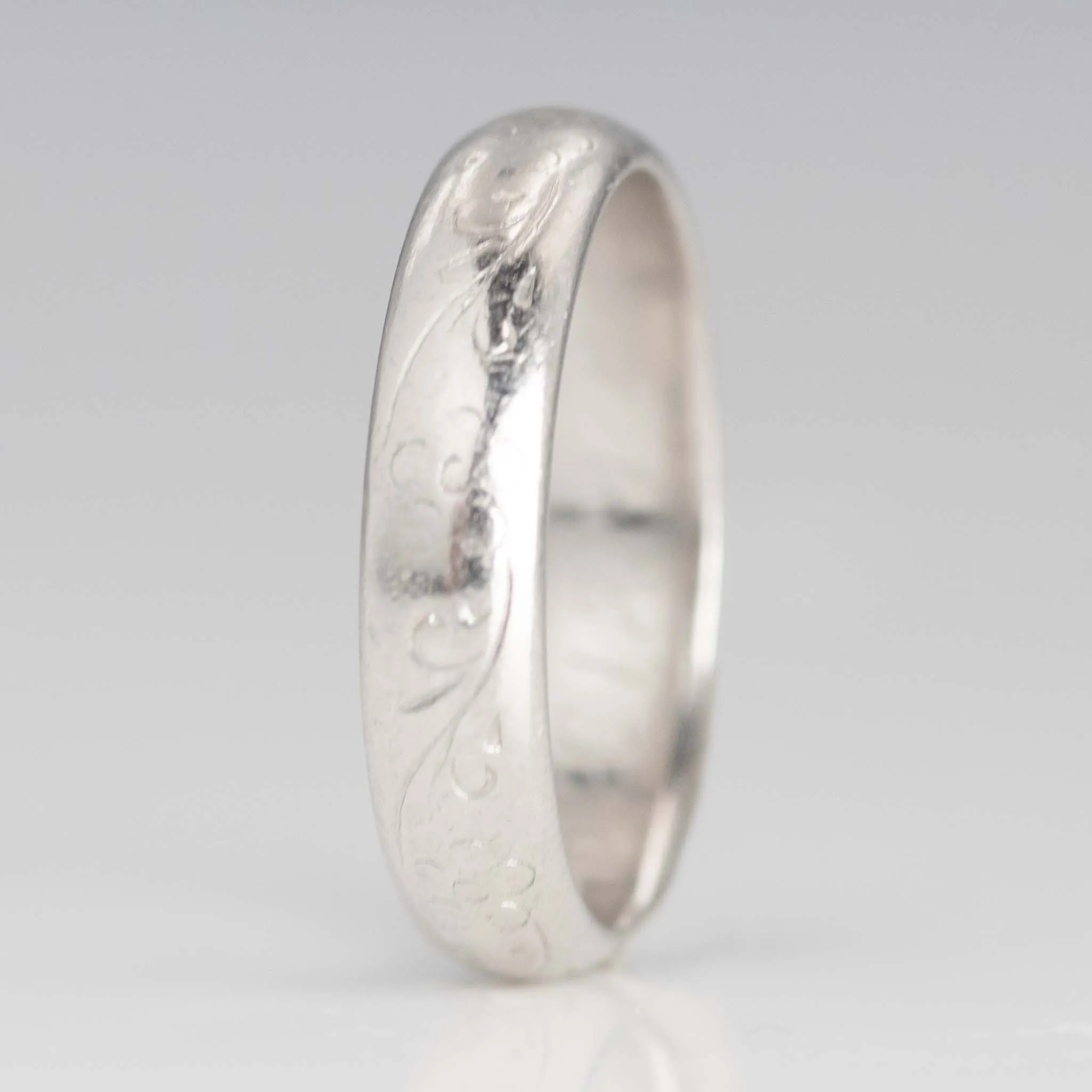 Contemporary Platinum Wedding Band Hallmarked Birmingham 1985