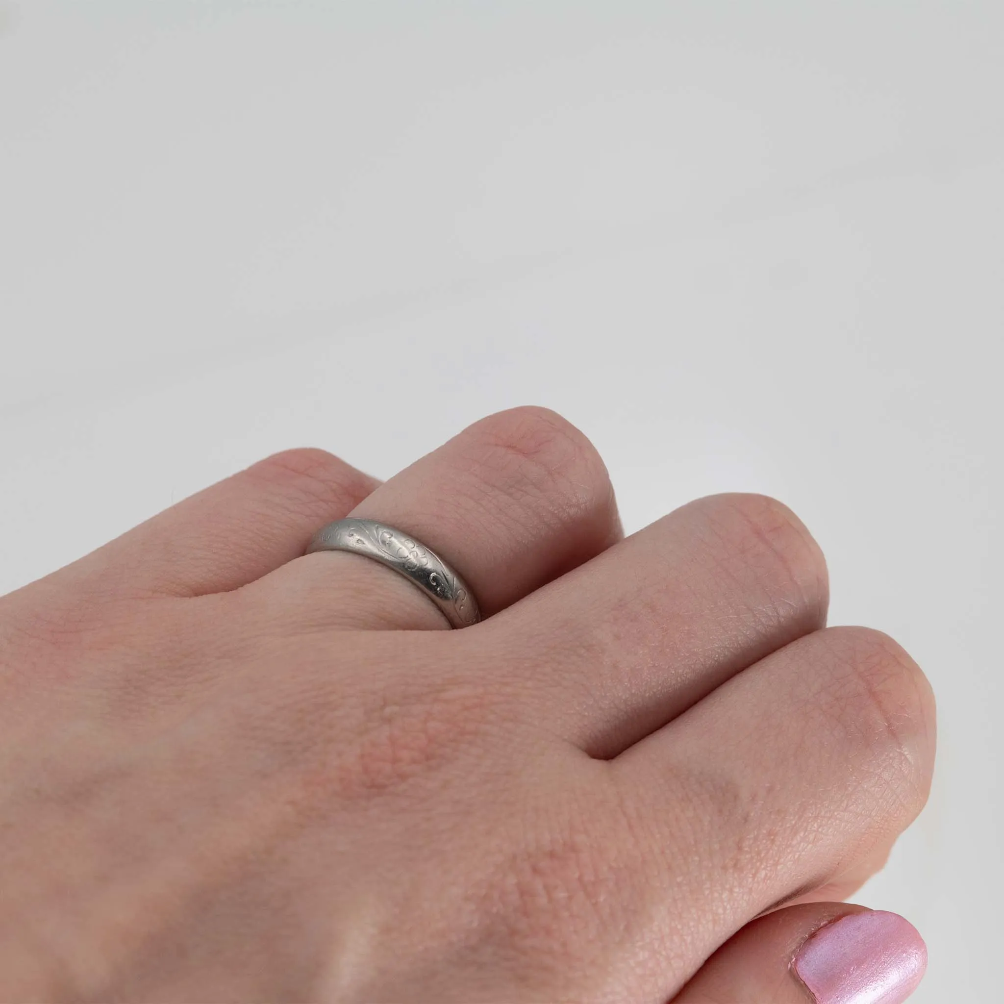 Contemporary Platinum Wedding Band Hallmarked Birmingham 1985