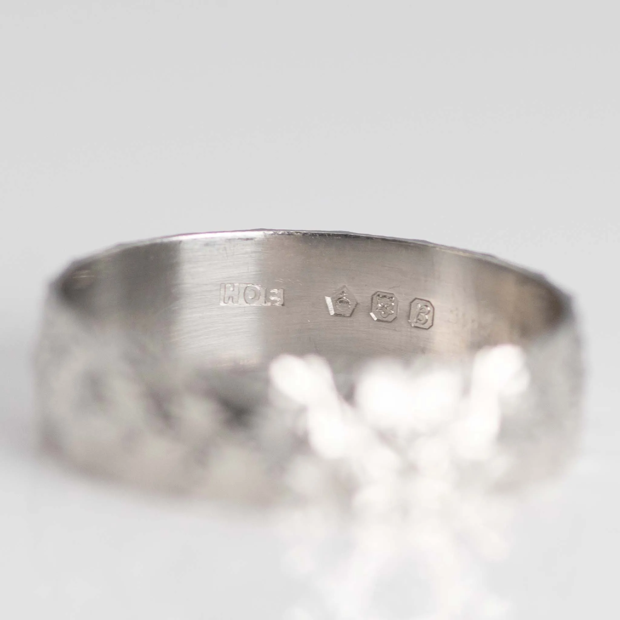 Contemporary Platinum Wedding Band Hallmarked London 1976
