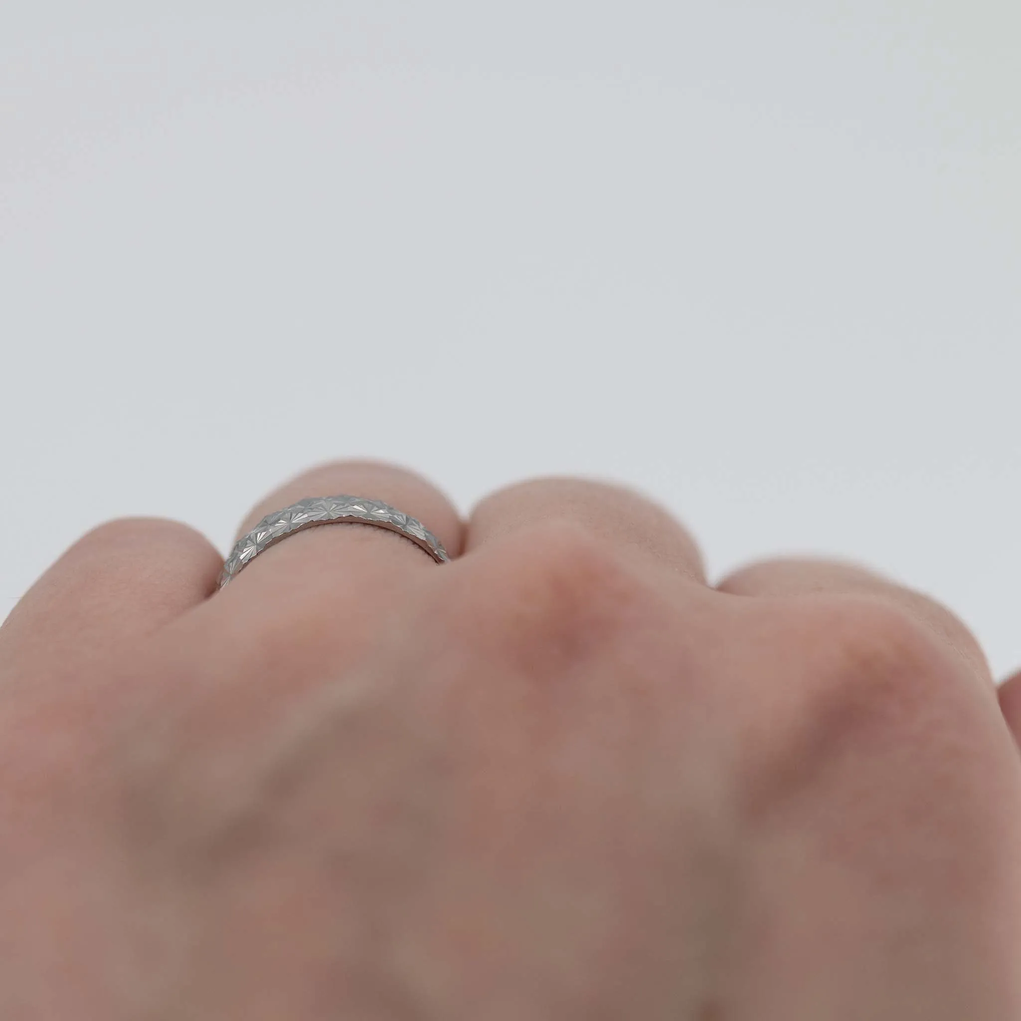 Contemporary Platinum Wedding Band Hallmarked London 1976