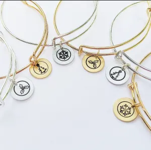 Dainty Christmas Charm Bangle Collection