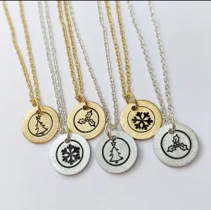 Dainty Christmas Charm Necklace Collection