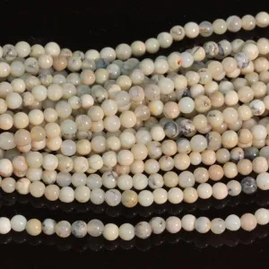 Dakota Stones 2mm White African Opal Round Bead Strand