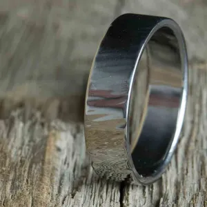 Hammer texture Mens titanium wedding band