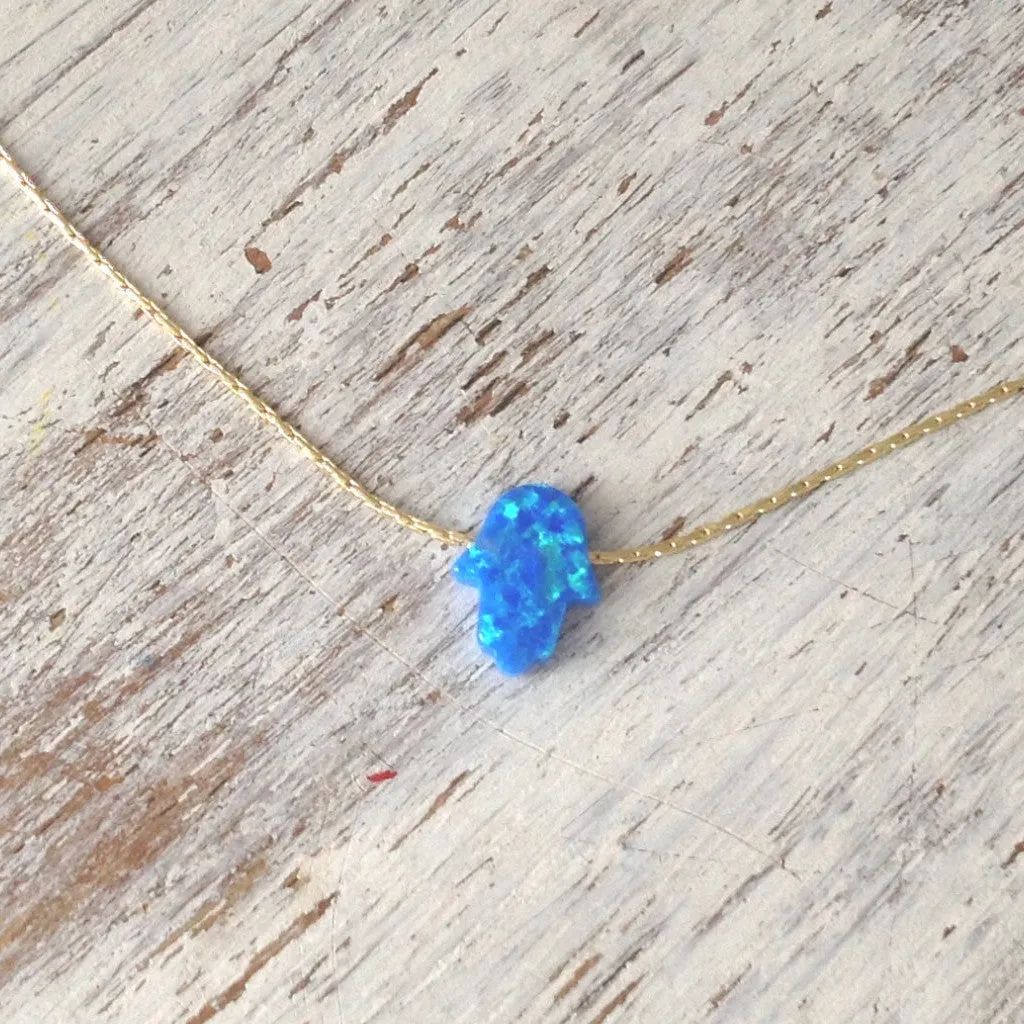 Hamsa birthstone opal bracelet
