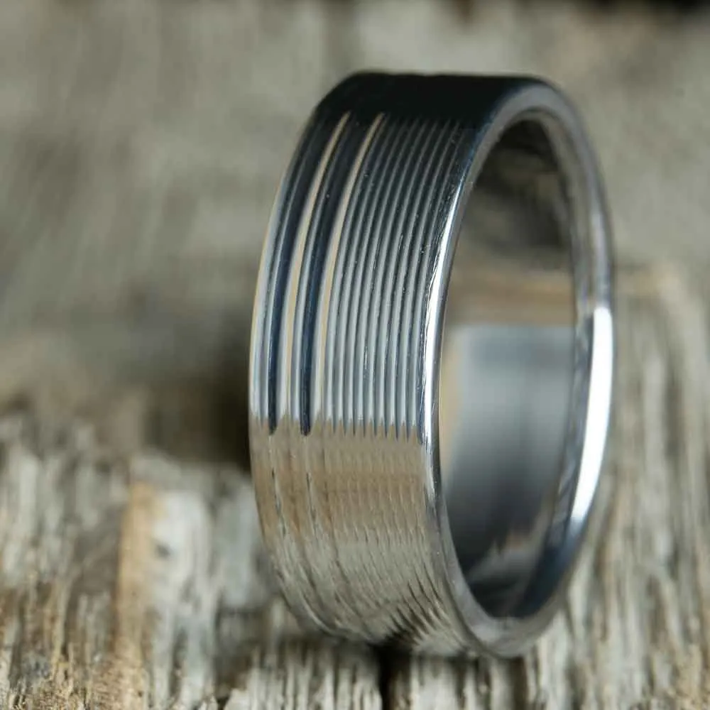 Helios- mens titanium wedding band