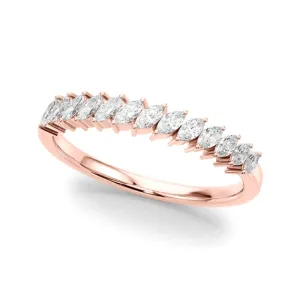 JewelMore 1/3 Carat Marquise Natural Diamond Wedding Band Ring 14K Gold | Luxury Collection | Netural Diamond | F-G-H Color / VS-SI Clatity | Jewelmore | 30 Day Free Return