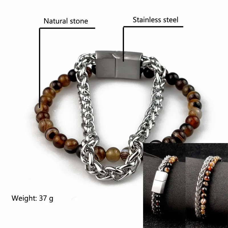 Leather Charm Bracelet for Men/Women