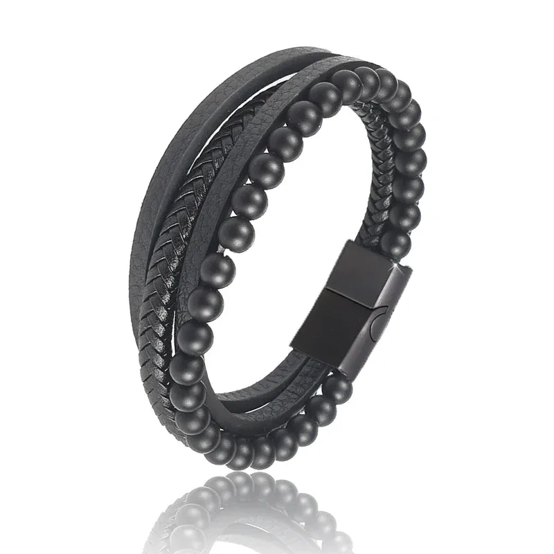 Leather Charm Bracelet for Men/Women