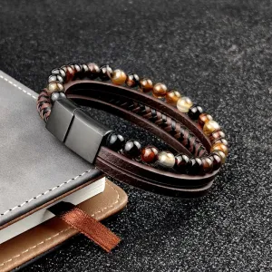 Leather Charm Bracelet for Men/Women