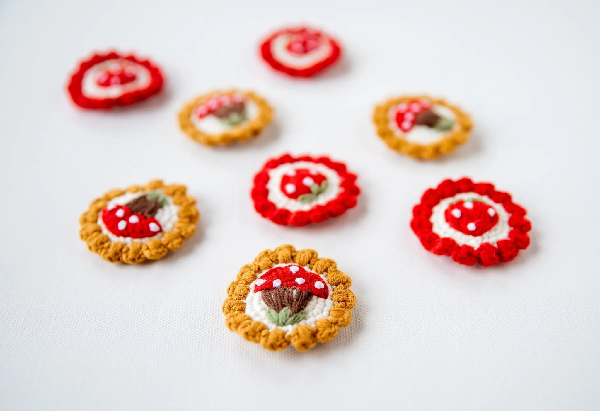 Mushroom and Strawberry Hair Clips