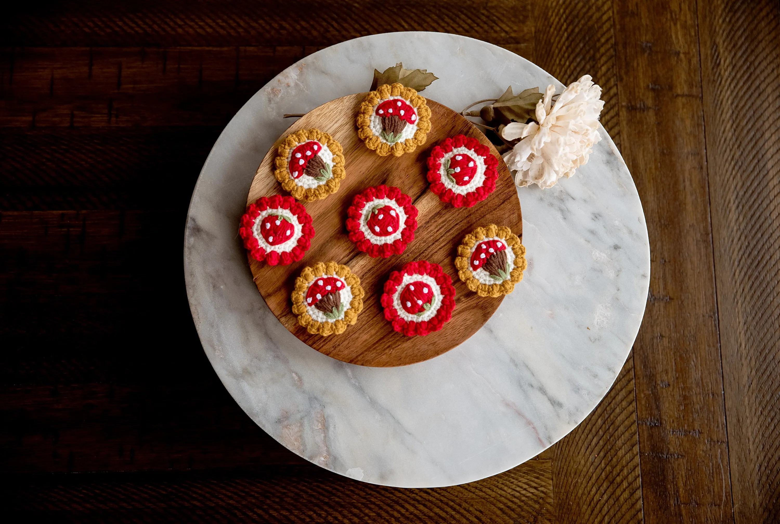 Mushroom and Strawberry Hair Clips