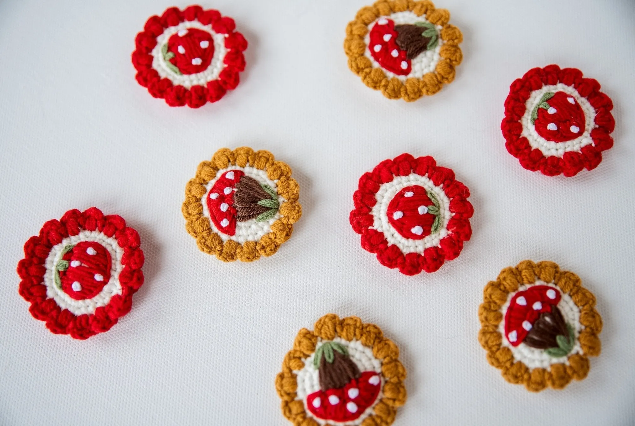 Mushroom and Strawberry Hair Clips