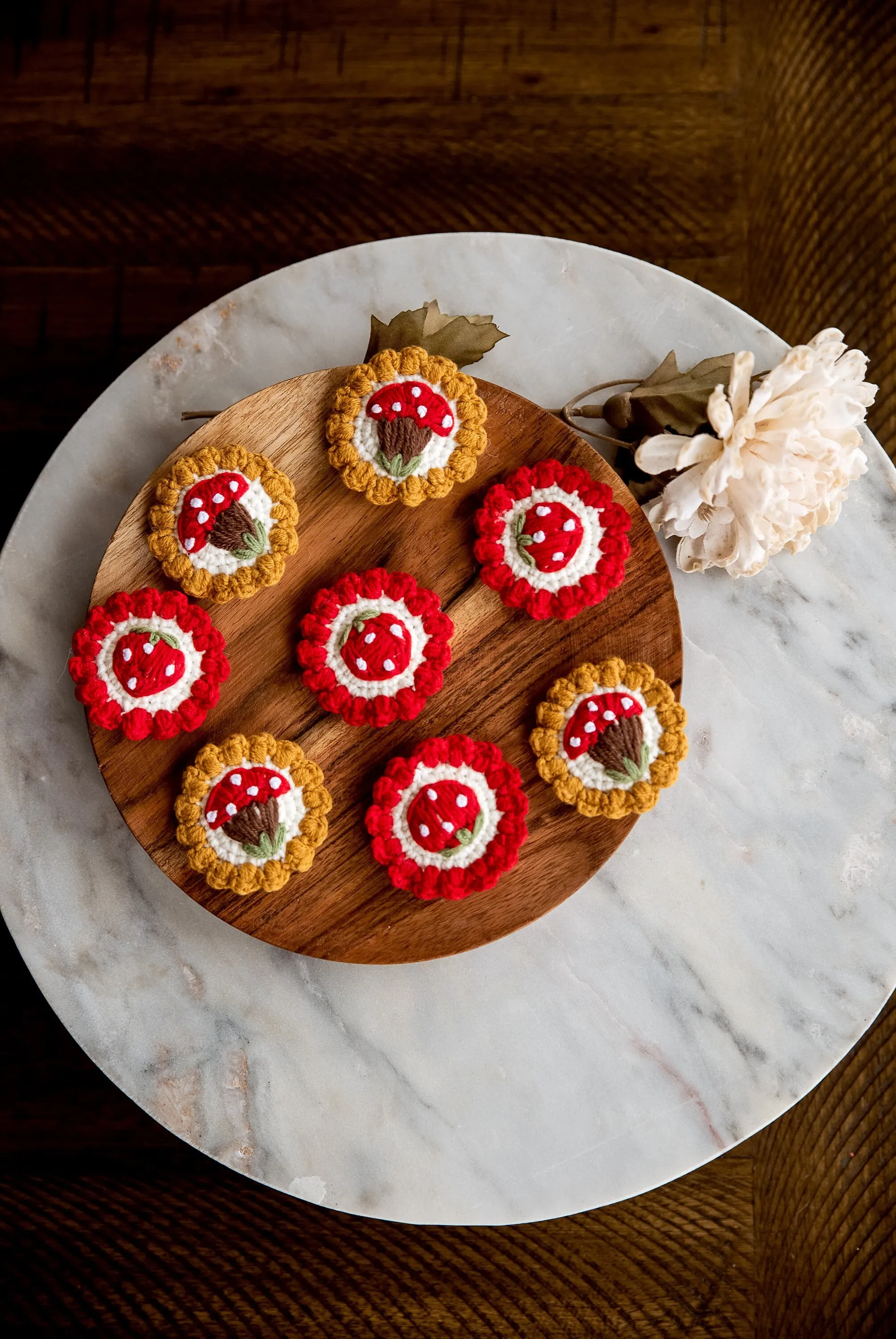 Mushroom and Strawberry Hair Clips