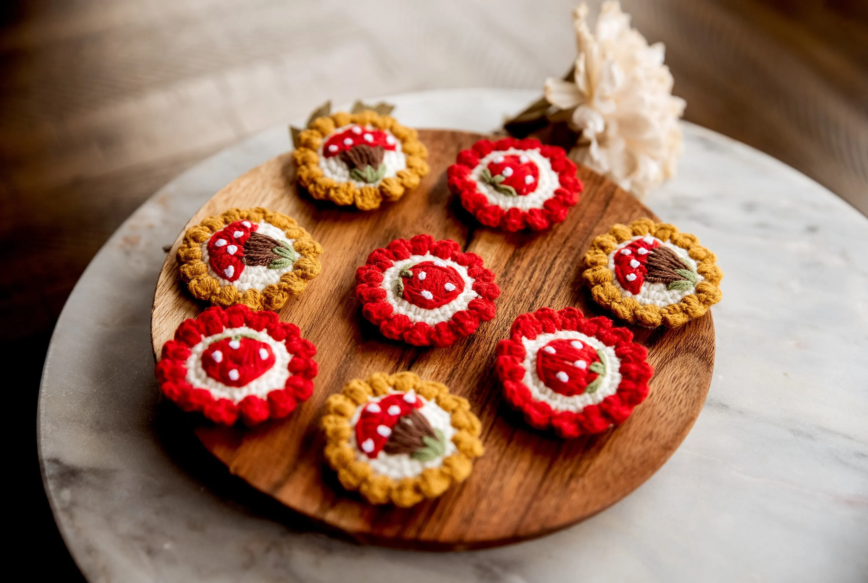 Mushroom and Strawberry Hair Clips