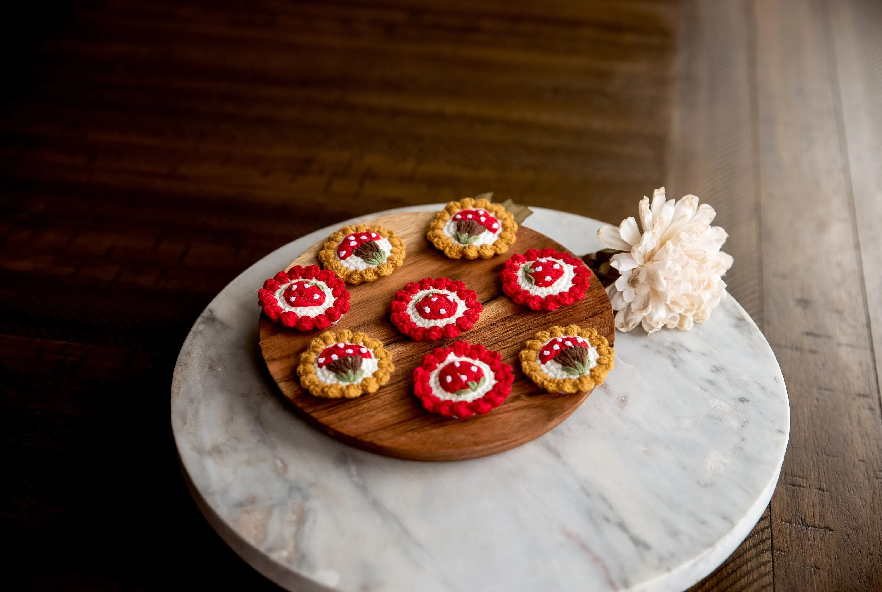 Mushroom and Strawberry Hair Clips