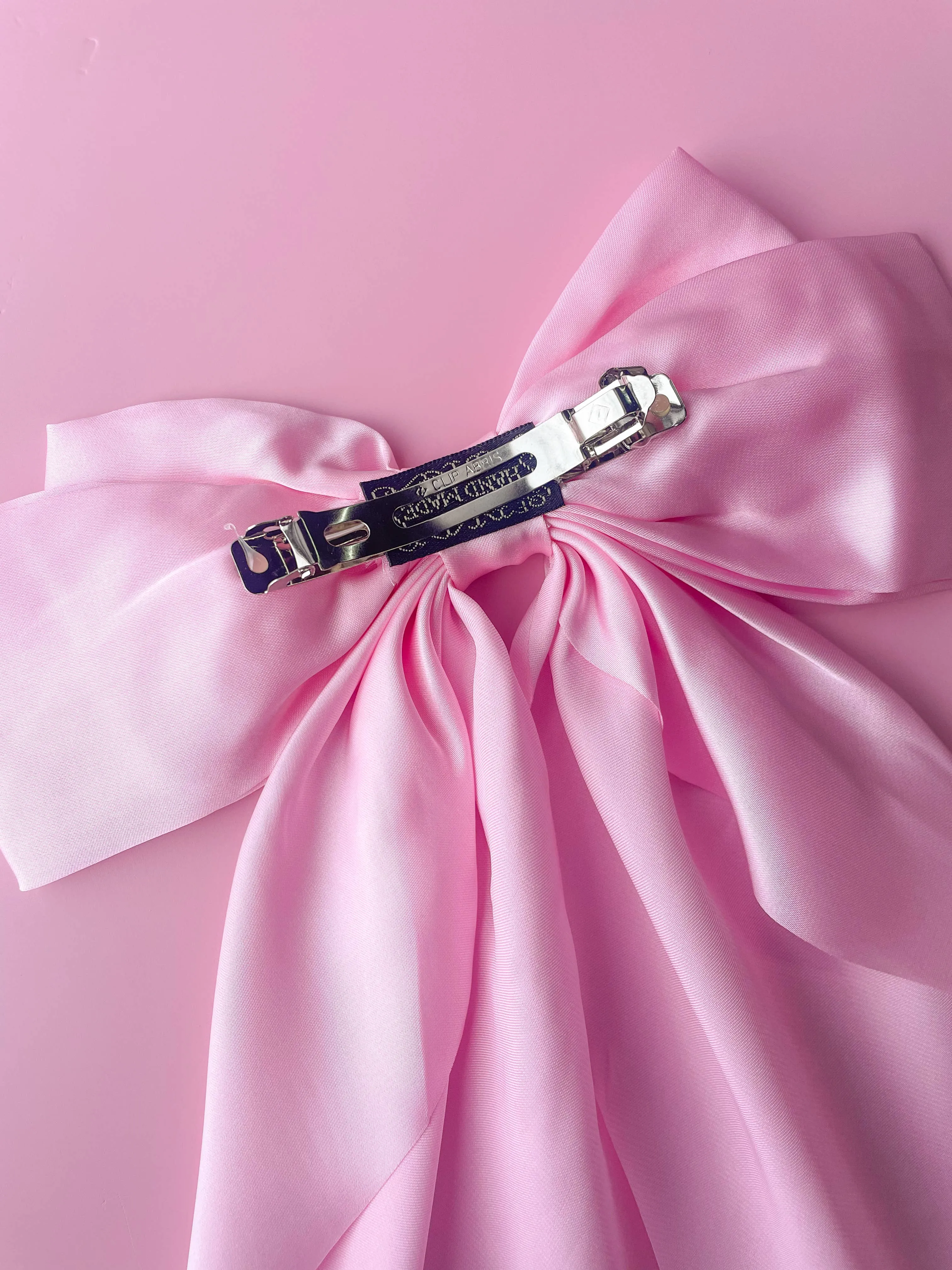 Rock Paper Scissors - Silky Oversized Ribbon Hair Bow Barrette: Dusty Rose