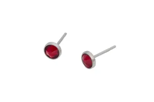 Siam Crystal Bezels (Pure Titanium Post Earrings)