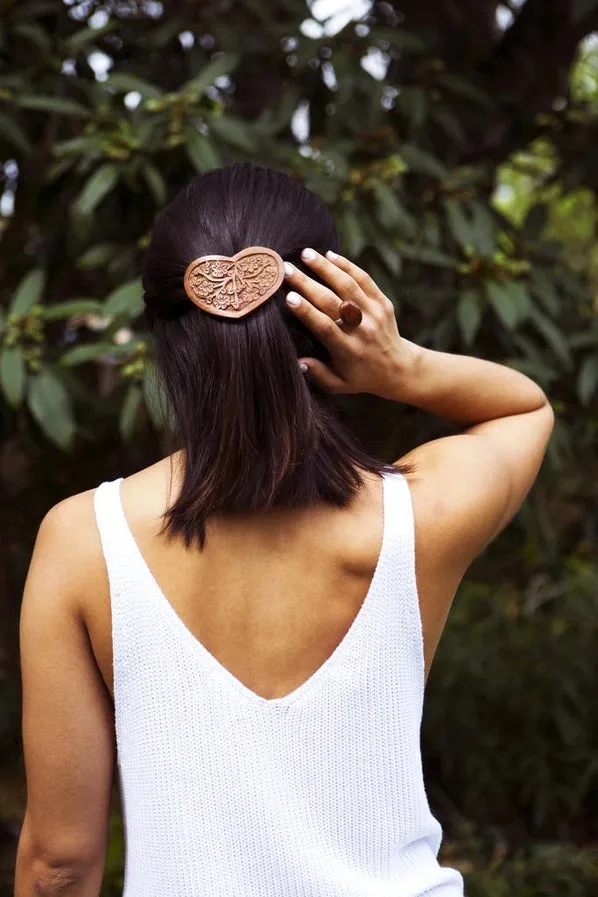 Sonia Floral Heart Barrette