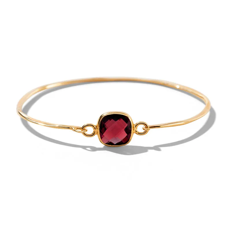 Tetra Bangle, Garnet, Gold
