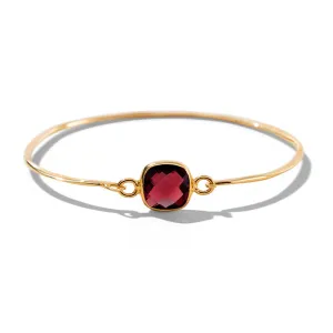 Tetra Bangle, Garnet, Gold