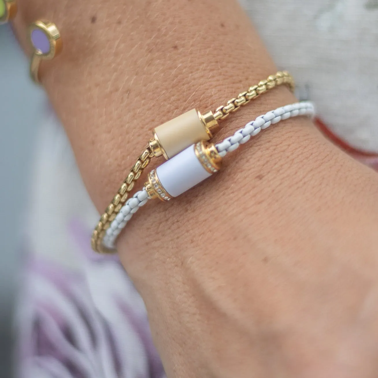 THALASSA YELLOW GOLD CHAIN CHAMPAGNE CHIP MAGNET