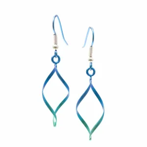 Titanium Green Twirl Drop Earrings