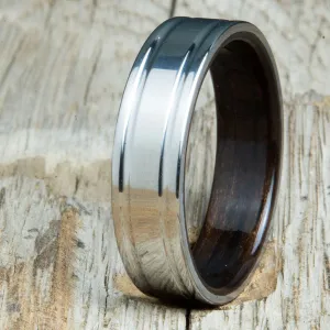 Titanium wedding band with Ebony interior
