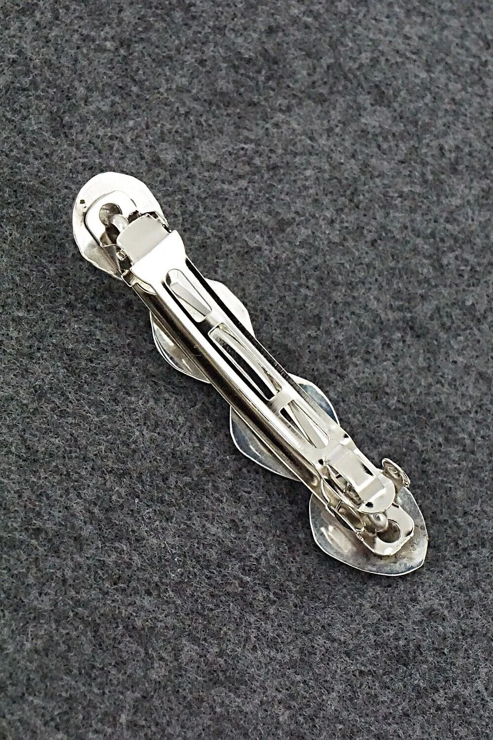 Turquoise & Sterling Silver Hair Barrette - Virginia Long
